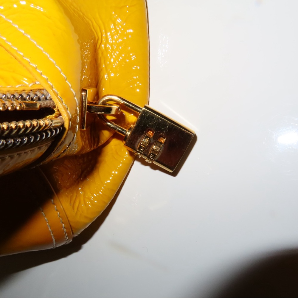 Prada Glossy Yellow Patent Leather Tote - Picture 6 of 9